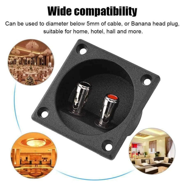 Planet Gates Speakers Terminal Box Push Spring Type 2 Binding Post Cable Connector Acousti