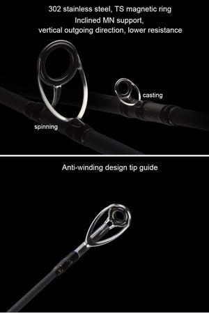 Planet Gates spinning 1.98m Spurs 1.98m 2.28m 2.58 3 section bait casting fishing rod travel ultra light casting spinning boat lure 7g-55g M/ML/MH Rod