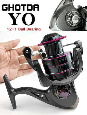 Planet Gates Spinning Fishing Reel 12BB + 1 Bearing Balls 1000-7000 Series Metal Coil Spinning Reel Boat Rock Fishing Wheel
