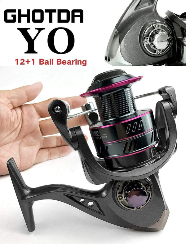 Planet Gates Spinning Fishing Reel 12BB + 1 Bearing Balls 1000-7000 Series Metal Coil Spinning Reel Boat Rock Fishing Wheel