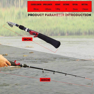 Planet Gates Spinning Fishing Rod with BD2000 Reel Set Olta 1.65m Red Portable Travel Carbon Fishing Rod Combo Fishing Pole
