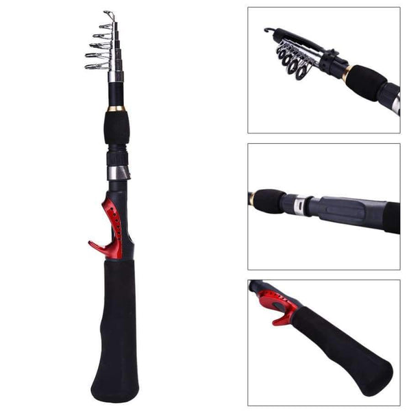 Planet Gates Spinning Fishing Rod with BD2000 Reel Set Olta 1.65m Red Portable Travel Carbon Fishing Rod Combo Fishing Pole