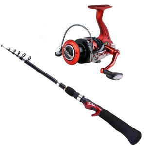 Planet Gates Spinning Fishing Rod with BD2000 Reel Set Olta 1.65m Red Portable Travel Carbon Fishing Rod Combo Fishing Pole