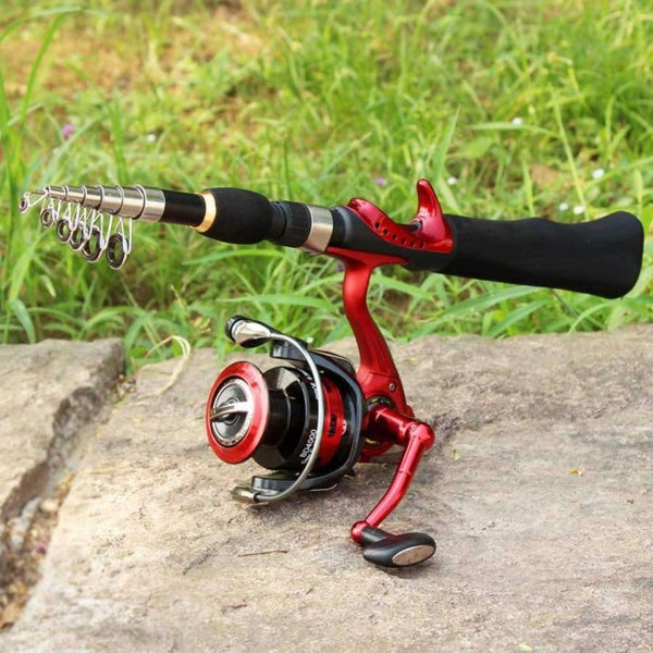 Planet Gates Spinning Fishing Rod with BD2000 Reel Set Olta 1.65m Red Portable Travel Carbon Fishing Rod Combo Fishing Pole