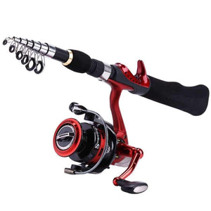 Planet Gates Spinning Fishing Rod with BD2000 Reel Set Olta 1.65m Red Portable Travel Carbon Fishing Rod Combo Fishing Pole