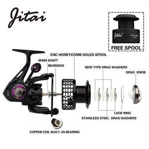 Planet Gates Spinning Reel with Free Spool Lightweight CNC Aluminum Spool 10+1BBs Coil Saltwater Wheels Carp Fishing Reels Carretilha