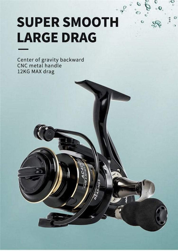 Planet Gates Spinning reels 12KG Max Drag Carrete de pesca 5.2:1 Metal Stainless Steel Fishing Reel Saltwater Reel for Fishing