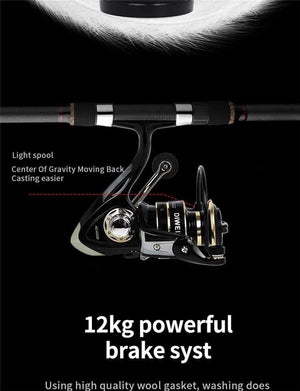 Planet Gates Spinning reels 12KG Max Drag Carrete de pesca 5.2:1 Metal Stainless Steel Fishing Reel Saltwater Reel for Fishing