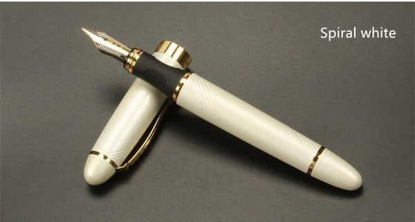 Planet Gates Spiral White Fountain pen Full metal Golden Clip luxury pens Jinhao 450 Caneta Stationery Office