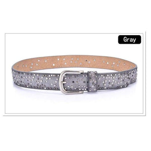 Planet Gates Split Leather+PU Rivet Inlay stars Belt For Women Female Fashion Pin Buckle Waist Women Belts Luxury Brands Leather Belt Female