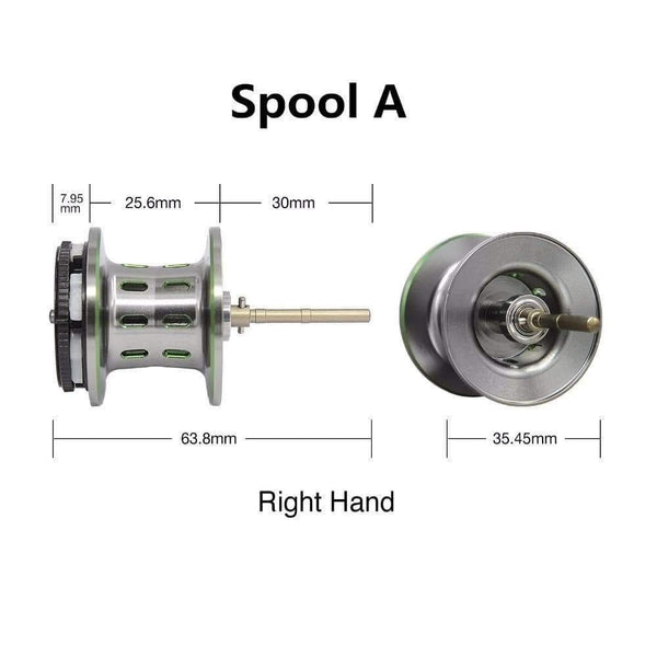 Planet Gates Spool A / Left Hand / China Phantom Baitcasting Reel Aluminum Lightweight Spool Magnetic Brake Dual Baitcasting Reel Spare Parts Replacement fishing