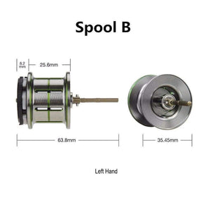Planet Gates Spool A / Left Hand / China Phantom Baitcasting Reel Aluminum Lightweight Spool Magnetic Brake Dual Baitcasting Reel Spare Parts Replacement fishing