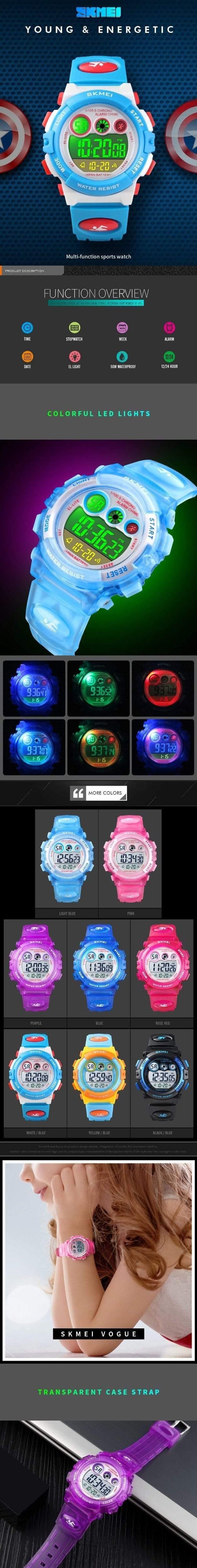 Planet Gates Sport Children Watch Waterproof LED Digital Kids Watches Luxury Electronic Watch for Kids Children Boys Girls Gifts