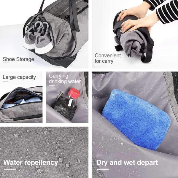 Planet Gates Sport Gym Bag 35-55L with Shoes Compartment Waterproof Bag Unisex Backpack Crossbody Support Durable Fitness Travel Bags