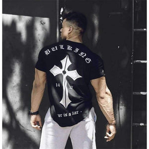 Planet Gates Sports clothing Gyms Tight t-shirt mens fitness t-shirt homme Running Gyms t shirt men fitness crossfit Summer tops