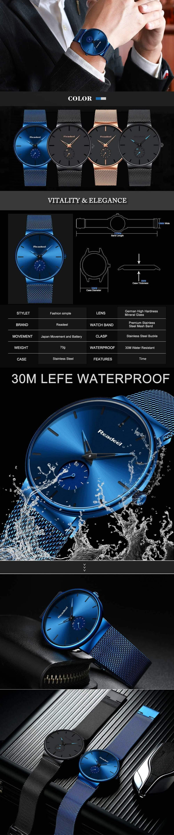 Planet Gates Sports Watches Top Brand Luxury Ultra Thin Casual Waterproof Sport Watch Quartz Full Steel Men Watch Relogio Masculino