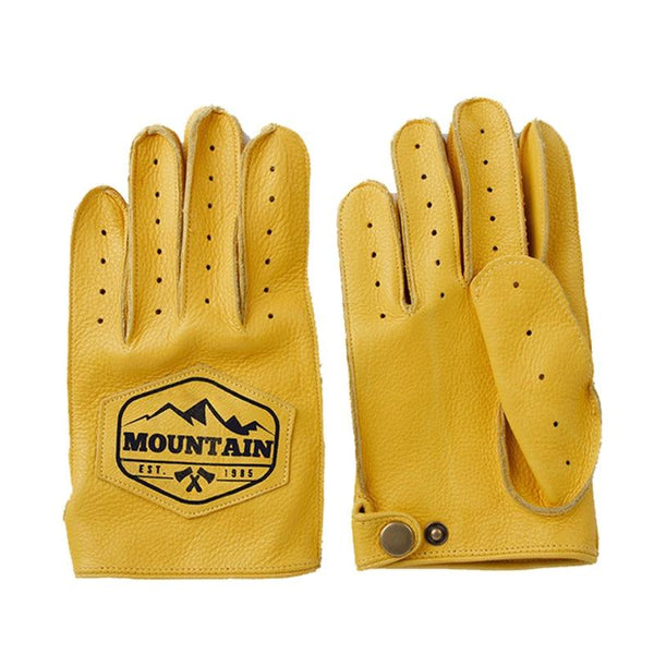 Planet Gates Spring Autumn Mens Genuine Leather Gloves Full Finger Breathable Cowhide Motorcycle Gloves For Men Workout Driving Gloves NR49