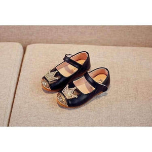 Planet Gates Spring Kids princes Shoes For Girls Children Girl Wedding Shoe Gold Black Crown Sequins Baby Waterproof Footwear