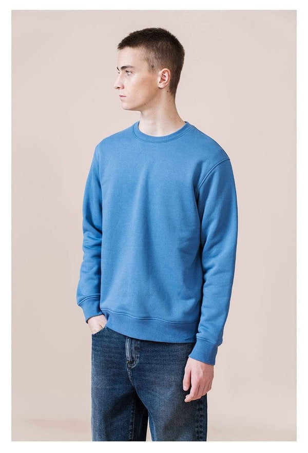 Planet Gates Spring New Hoodies Men Casual Minimalist Sweatshirt O-Neck Embroidery Logo Plus Size Basic Pullover  SI980547