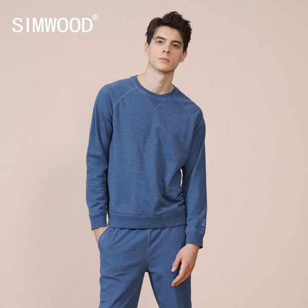 Planet Gates Spring New Special Denim Blue Color Sweatshirts  Men Plus Size Raglan Sleeve Hoodies High Quality Pullovers