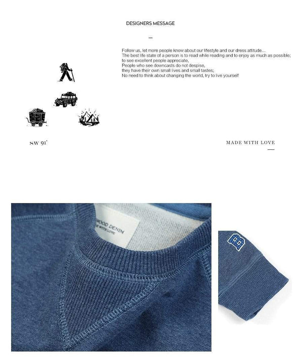 Planet Gates Spring New Special Denim Blue Color Sweatshirts  Men Plus Size Raglan Sleeve Hoodies High Quality Pullovers