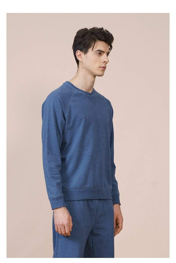 Planet Gates Spring New Special Denim Blue Color Sweatshirts  Men Plus Size Raglan Sleeve Hoodies High Quality Pullovers
