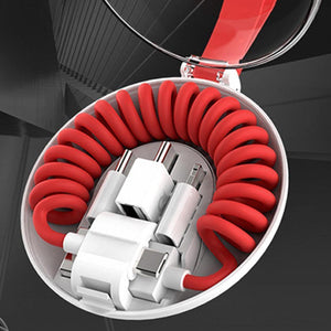 Planet Gates Spring Telescopic Data Cable Universal Mobile Phone Charging Adapter Spring Charging Cable For Apple Type-C Android usb