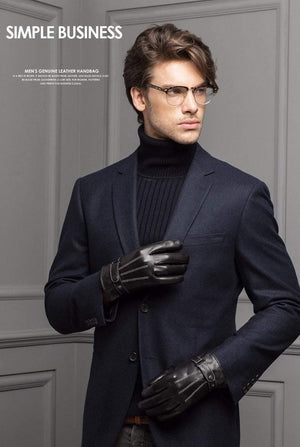 Planet Gates Spring/Winter Real Leather Short Thin/Thick Black/Brown Touched Screen Glove Man Gym Luvas Car Driving Mittens