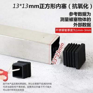 10pcs Plastic Furniture Leg Hole Plug Black Blanking End Cover Steel Square Tube Hole Cover  Anti-slip Mat Furniture Accessories