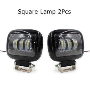 Planet Gates Square 2PCS BAOBAO Car Headlight 30W LED Circular Square Work Lamp Fog Light Combo Beam Offroad Car Spotlight Night Driving Lighting
