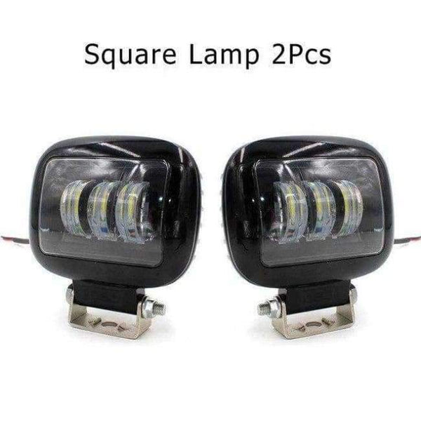 Planet Gates Square 2PCS BAOBAO Car Headlight 30W LED Circular Square Work Lamp Fog Light Combo Beam Offroad Car Spotlight Night Driving Lighting