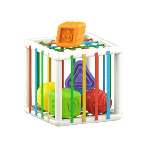 Planet Gates Square bin box Baby Shape Sorting Toy  motor skill tactile touch toy 10 months to 3 years  InnyBin soft cube montessori educational toys