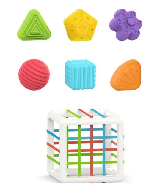 Planet Gates Square innybox Baby Shape Sorting Toy  motor skill tactile touch toy 10 months to 3 years  InnyBin soft cube montessori educational toys