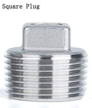 1/4 to 3/4" SS304 Stainless Steel Thread Elbow Cross Nipple Tube Plug Tee Cap End Pipe Fitting Nipple