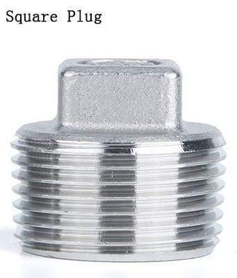 1/4 to 3/4" SS304 Stainless Steel Thread Elbow Cross Nipple Tube Plug Tee Cap End Pipe Fitting Nipple