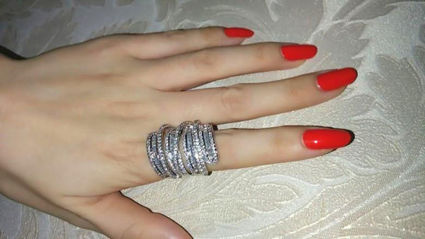 Planet Gates Square T Simulated Diamond gemstone ring jewelry Women S925 Sterling silver Cocktail Band Rings size 5-10