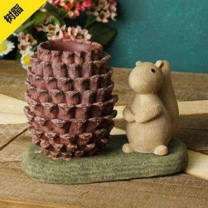 Planet Gates Squirrel 1 / China Cute Pen Holder Rabbit/Cactus/Unicorn Pencil Holder Kawaii Desk Accessories Office Stationery Desk Organizer
