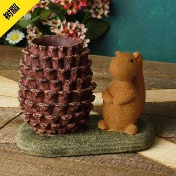 Planet Gates Squirrel / China Cute Pen Holder Rabbit/Cactus/Unicorn Pencil Holder Kawaii Desk Accessories Office Stationery Desk Organizer