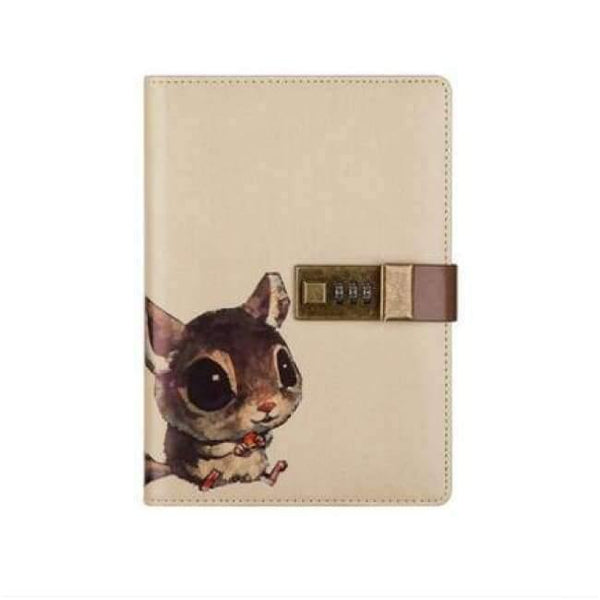 Planet Gates Squirrel Individual Logo Custom B6 Notebook Writing Pads Lock Password PU Leather Notepad Travelers Office School Diary Binder Gift
