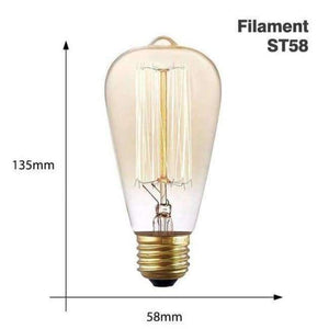 Planet Gates ST58 / 220V E27 Edison Bulb E27 220V 40W ST64 A19 T45 G80 G95 G12 Retro Lamp Incandescent filament bulb lighting Vintage Light Bulb Edison Lamp