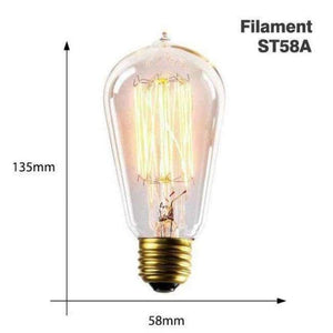 Planet Gates ST58 A / 220V E27 Edison Bulb E27 220V 40W ST64 A19 T45 G80 G95 G12 Retro Lamp Incandescent filament bulb lighting Vintage Light Bulb Edison Lamp