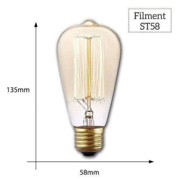 Planet Gates ST58 Žárovka s vláknem / E27 Edisonova žárovka lampada retro lampa žárovka ampule vintage žárovka E27 40w 220v pro dekoraci žárovka s vláknem E27 závěsná světla žárovka