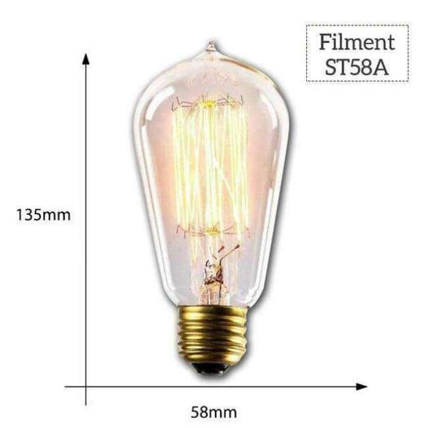 Planet Gates ST58A Žárovka s vláknem / E27 Edisonova žárovka lampada retro lampa žárovka ampule vintage žárovka E27 40w 220v pro dekoraci žárovka s vláknem E27 závěsná světla žárovka