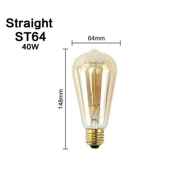 Planet Gates ST64 40W Rovná / E27 Retro Lampa E27 Vintage Žárovka s Vláknem 220V Žárovka Spirálová Světelka LED Edison Žárovka Lampada Ampoule Bombillas