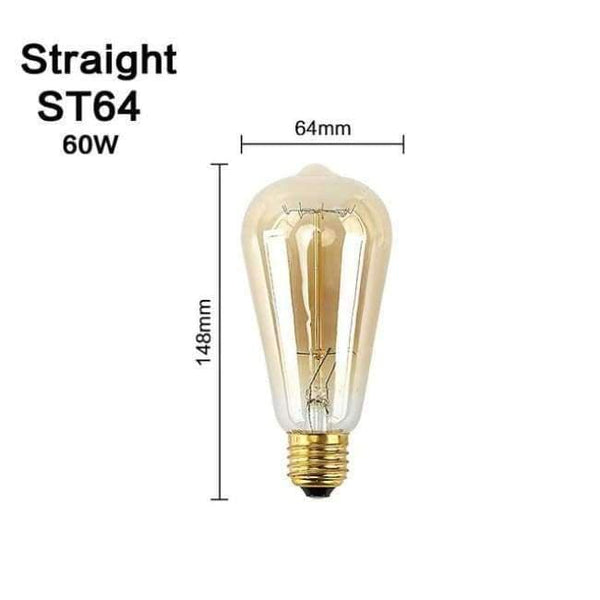 Planet Gates ST64 60W Rovná / E27 Retro Lampa E27 Vintage Žárovka s Vláknem 220V Žárovka Spirálová Světelka LED Edison Žárovka Lampada Ampoule Bombillas