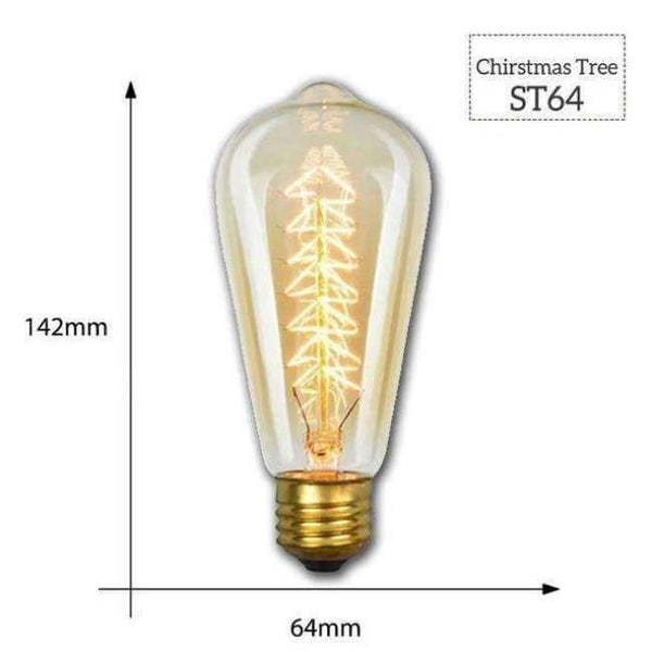 Planet Gates ST64 Vánoční stromeček / E27 Edisonova žárovka lampada retro lampa žárovka ampule vintage žárovka E27 40w 220v pro dekoraci žárovka s vláknem E27 závěsná světla žárovka