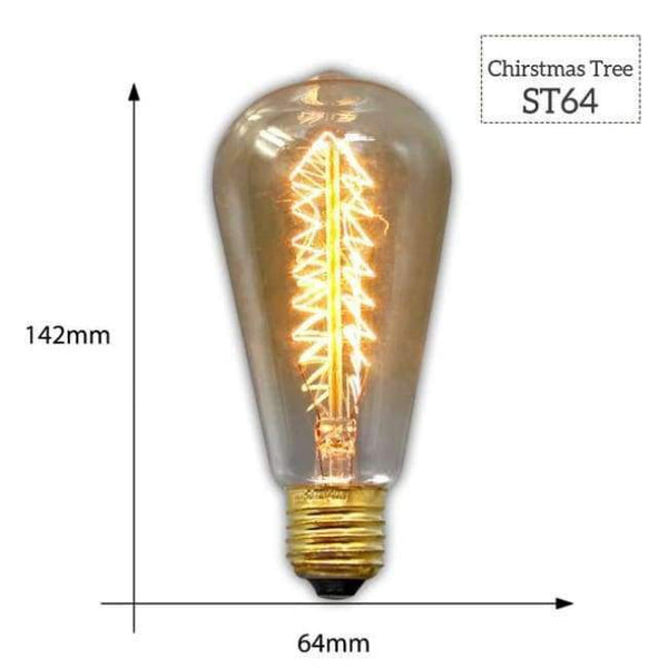 Planet Gates ST64 Christmas Tree / E27 MACLOU Vintage Edison Bulb E27 220V Retro Lamp 40WAmpoule Vintage Light Bulb Edison Lamp Incandescent Light Filament Edison Bulb