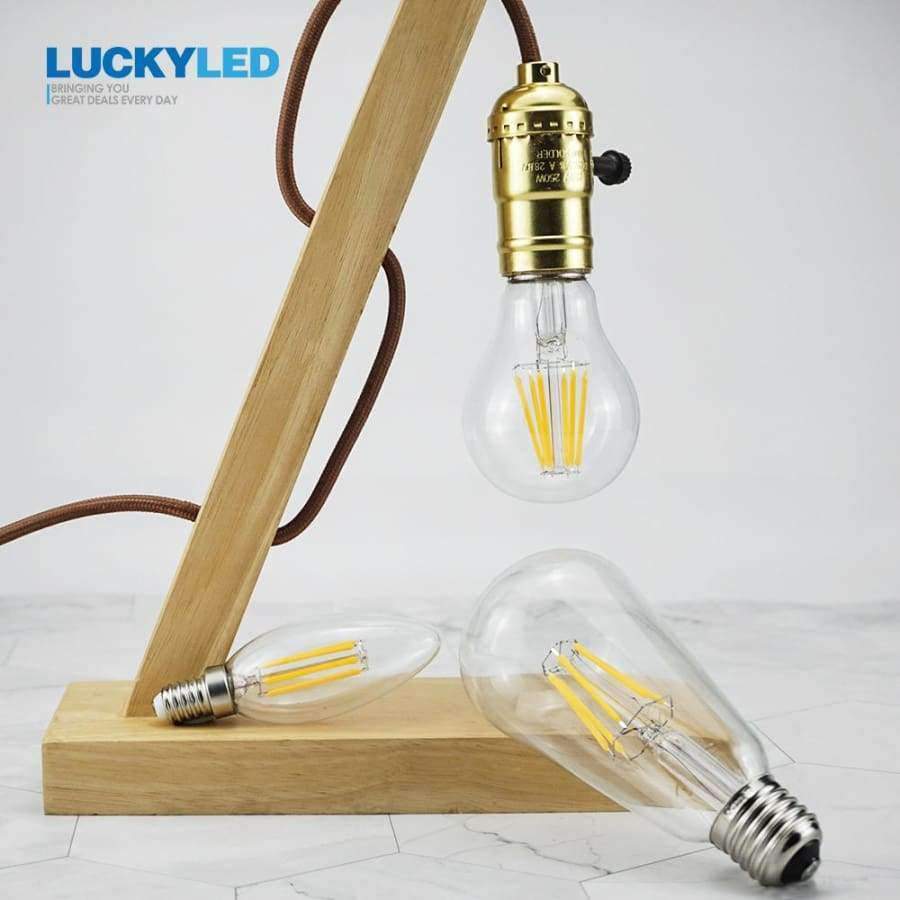 Planet Gates ST64 E27 220V / 8W / Yes, Warm White LUCKYLED Led Bulb E27 E14 2W 4W 6W 8W Edison Filament Lamp Light Dimmable 110 220V 240V Vintage Candle Bulbs For Indoor Lighting