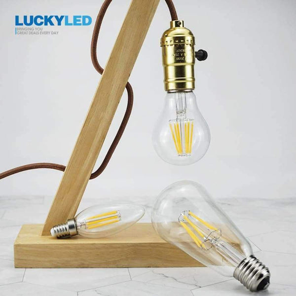 Planet Gates ST64 E27 220V / 8W / Yes, Warm White LUCKYLED Led Bulb E27 E14 2W 4W 6W 8W Edison Filament Lamp Light Dimmable 110 220V 240V Vintage Candle Bulbs For Indoor Lighting