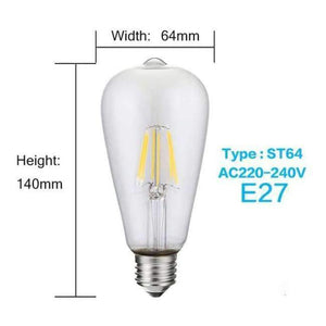 Planet Gates ST64 E27 220V / 8W / Yes, Warm White LUCKYLED Led Bulb E27 E14 2W 4W 6W 8W Edison Filament Lamp Light Dimmable 110 220V 240V Vintage Candle Bulbs For Indoor Lighting